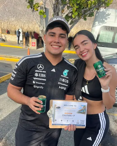 Young couple welcomed at the airport